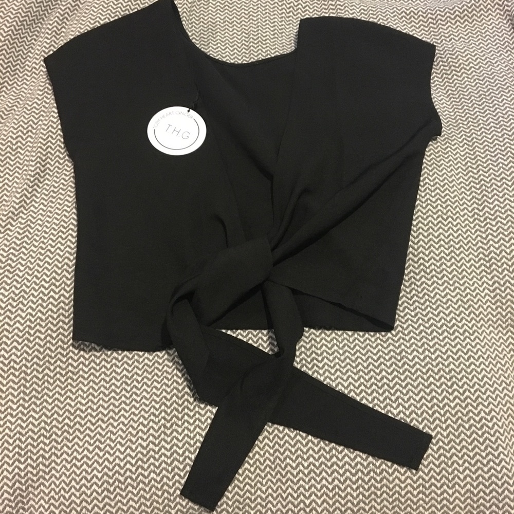 Princess Polly black tie up crop top NEW!